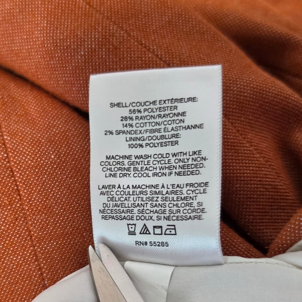 Express Rust Orange Textured Pencil Skirt Size 18 Back Vent Lined Professional - Picture 5 of 6